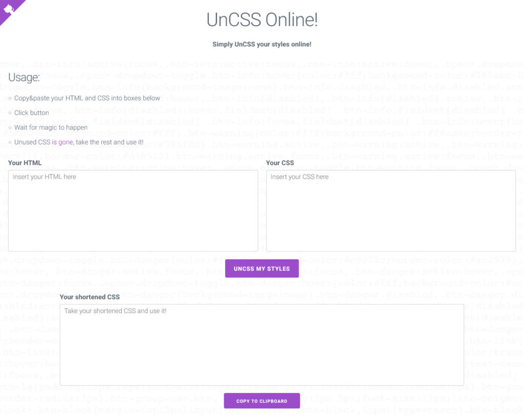 uncss website