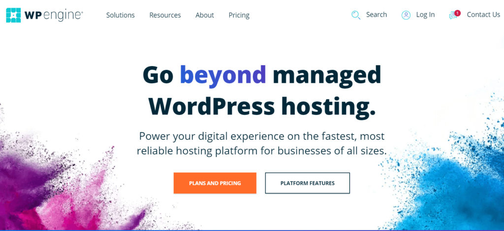The WP Engine hosting service homepage