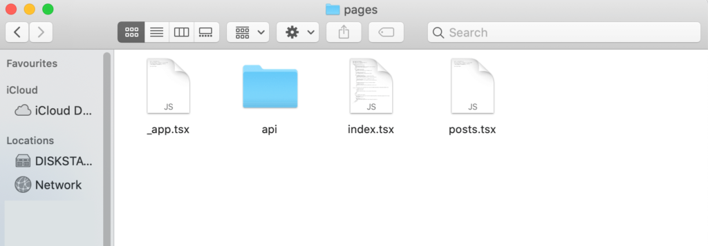 A posts.tsx file, created inside the Faust.js project directory. 