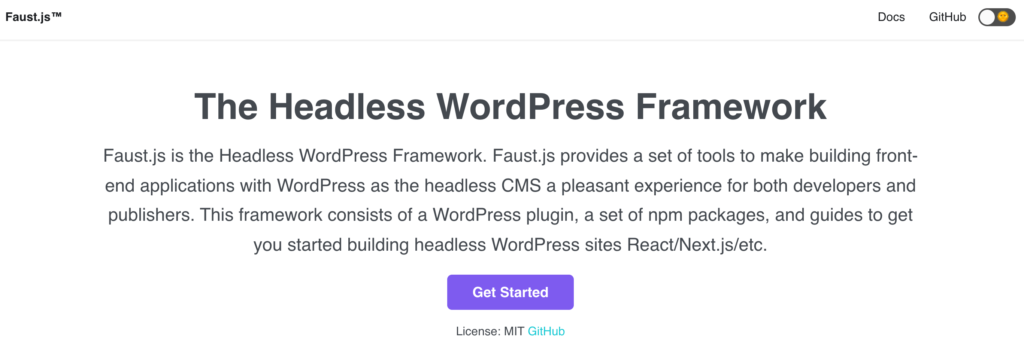 The Faust.js framework for headless WordPress.
