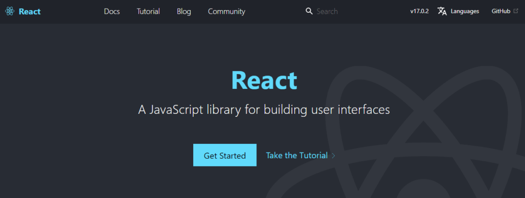 The React JavaScript library 