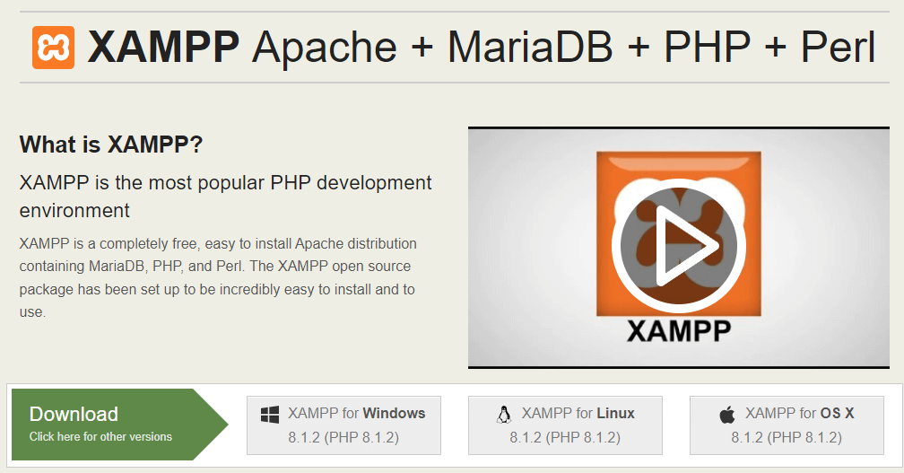 XAMPP WordPress local development environment.