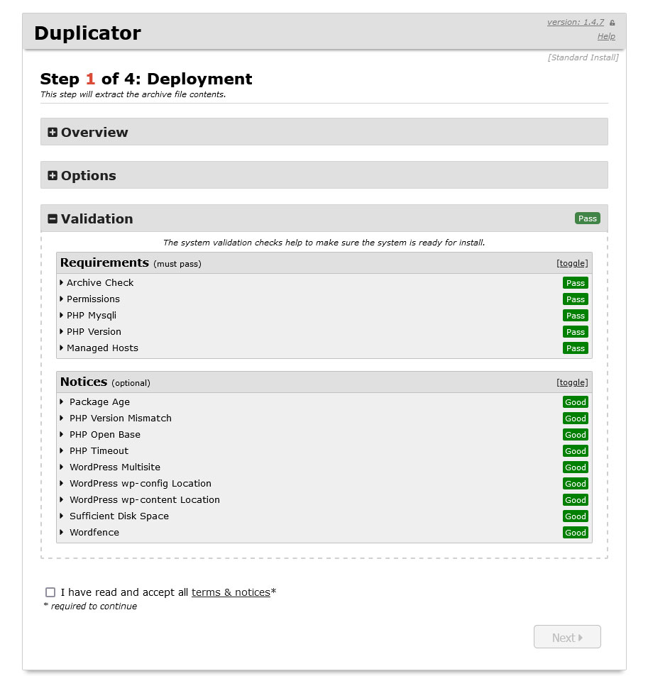 deploy local site to live server with duplicator