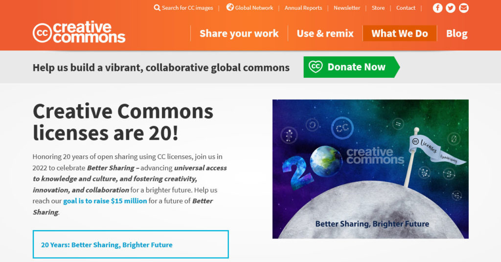 creative commons famous websites using wordpress