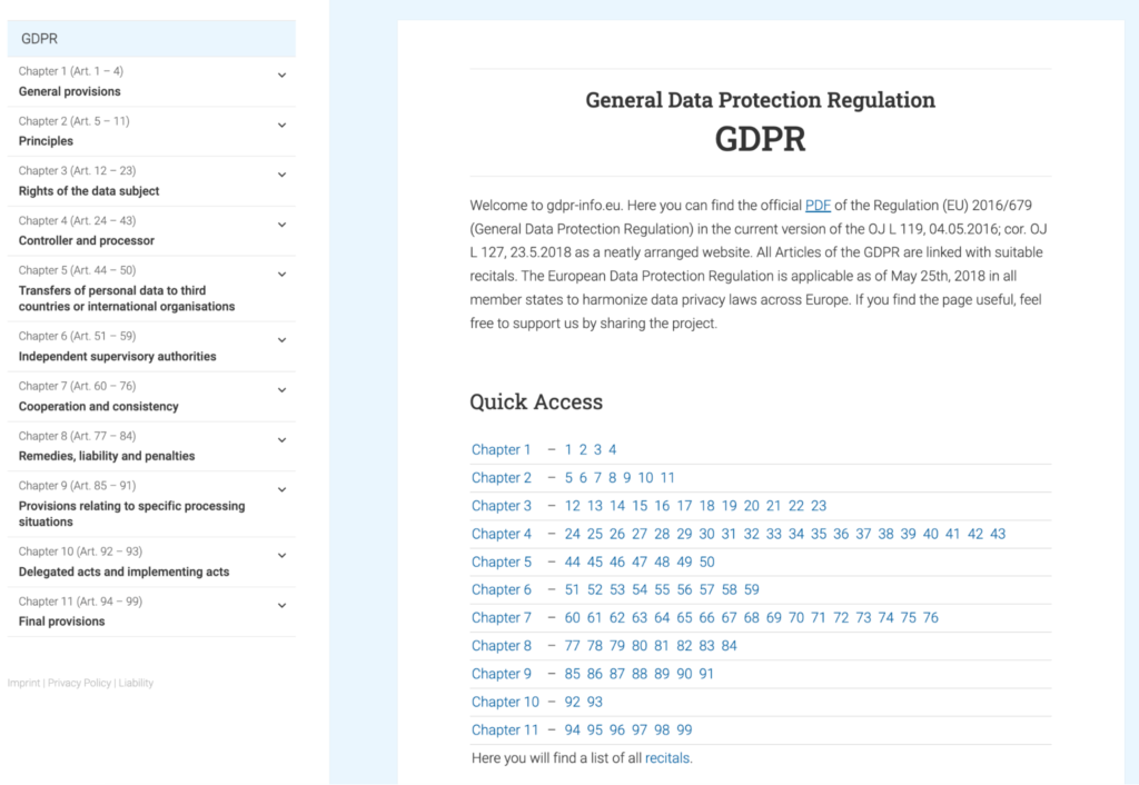 GDPR guidelines