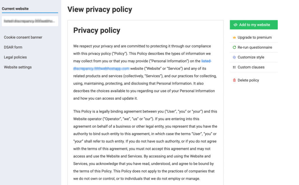 New privacy policy
