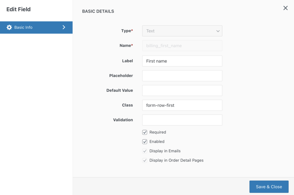 Editing a field in Checkout Field Editor for your WooCommerce checkout page