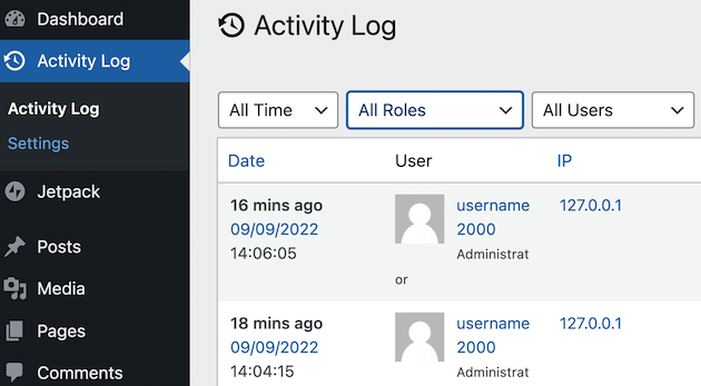 Finding Settings under Activity Log. 