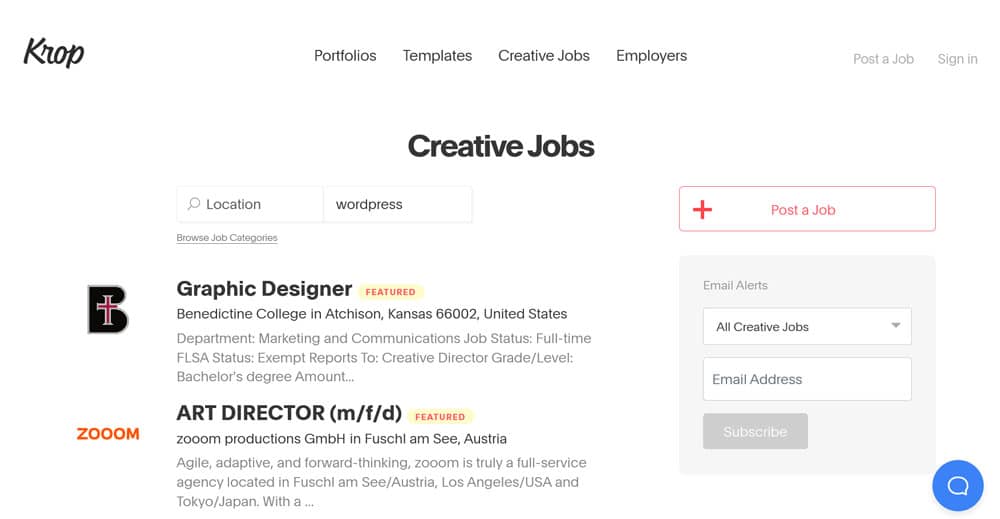find wordpress work on krop