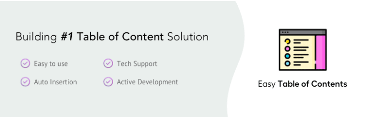 Easy Table of Contents plugin banner in WordPress