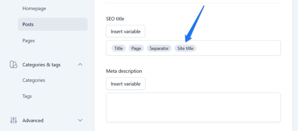 configure title format in yoast for wordpress on page seo