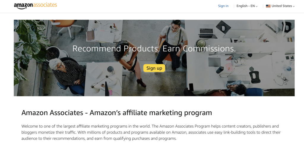 Amazon Associates affiliate program