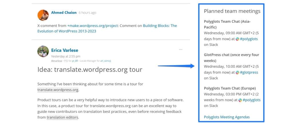 polyglots team meeting time