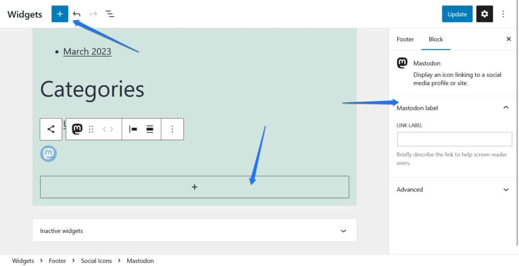 add and configure wordpress widgets