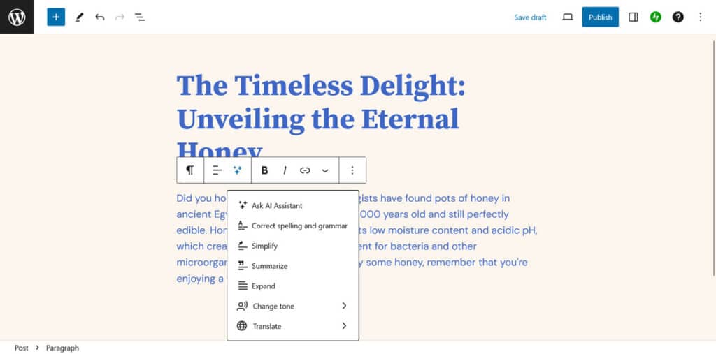 additional options for the ai assistant