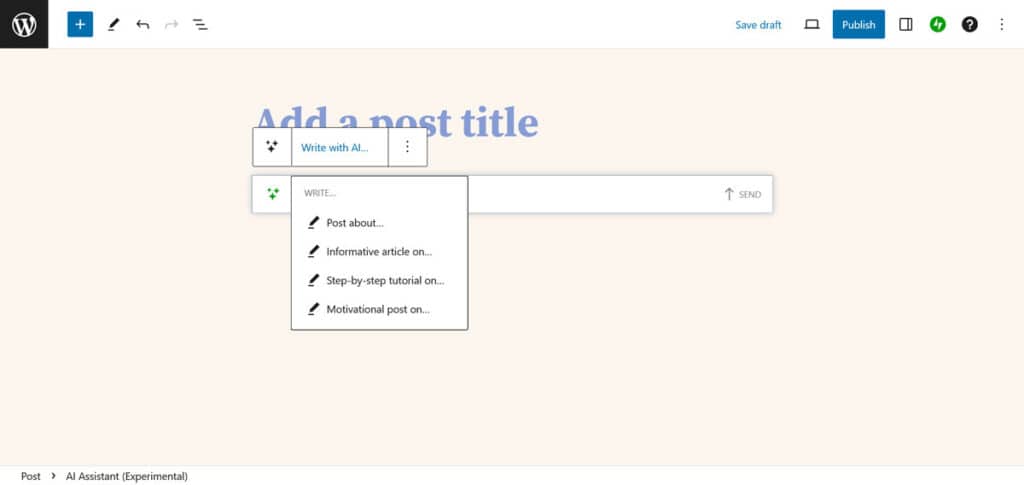 ai assistant prompt options