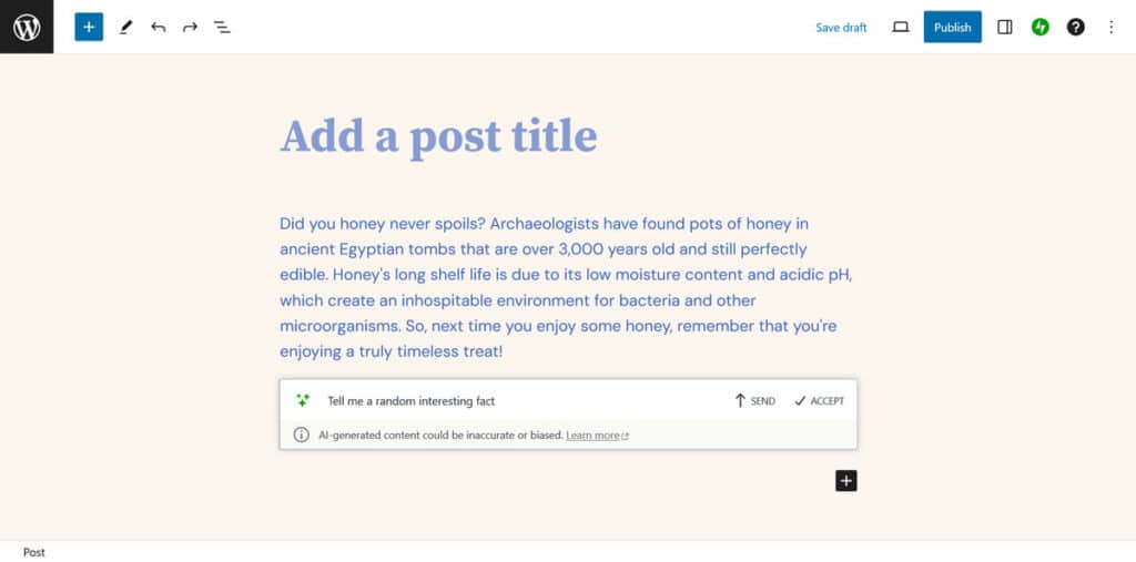 jetpack ai prompt result