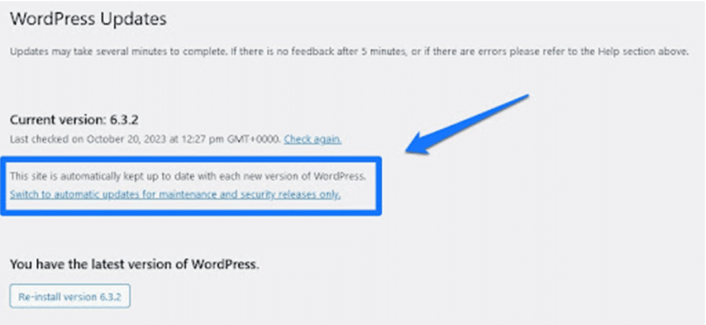 WordPress Security - Latest version of WordPress
