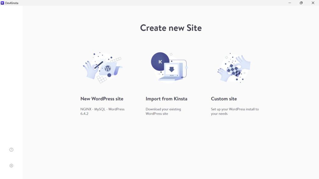 create local website in devkinsta