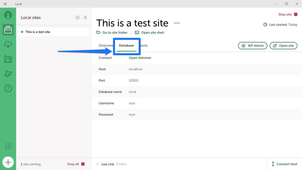 local database options