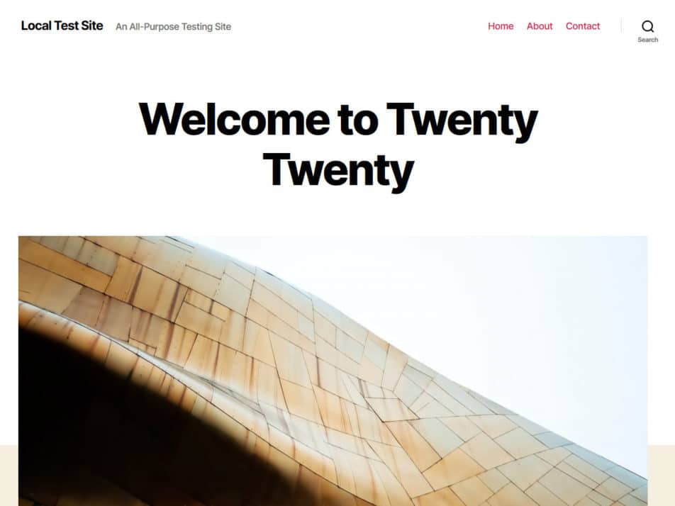 twenty twenty theme front end