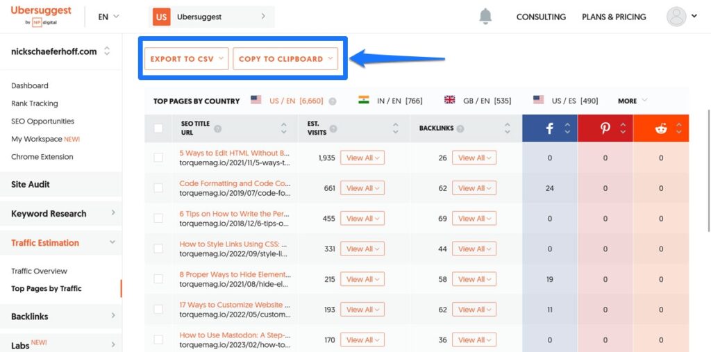 ubersuggest download options